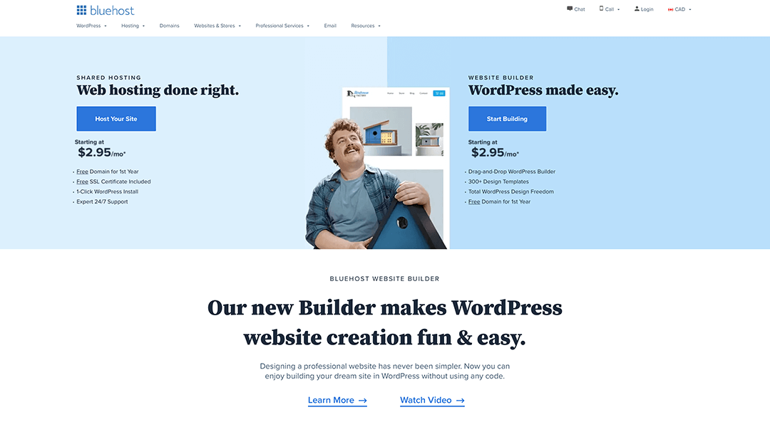 Bluehost Homepage - Hosting