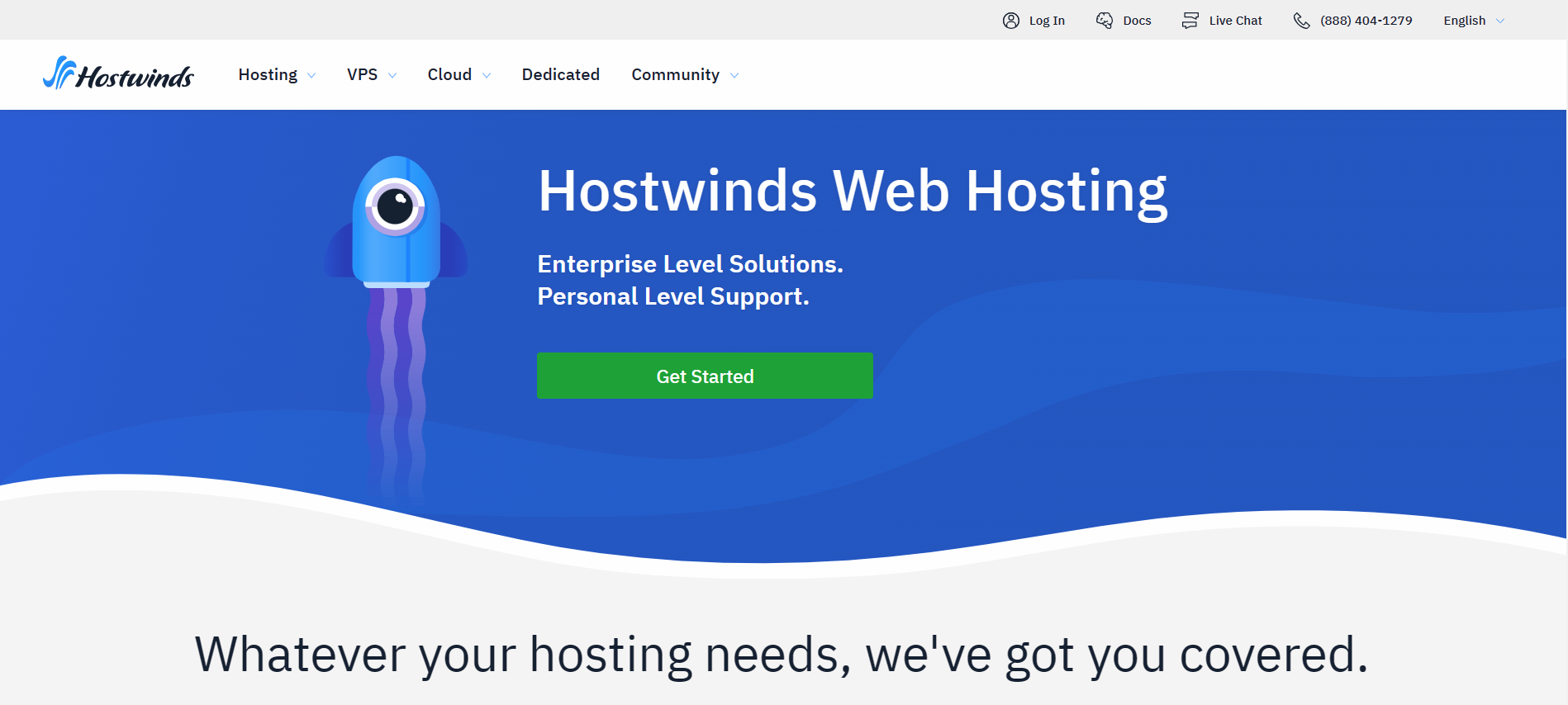 Hostwinds Web Hosting Home Page